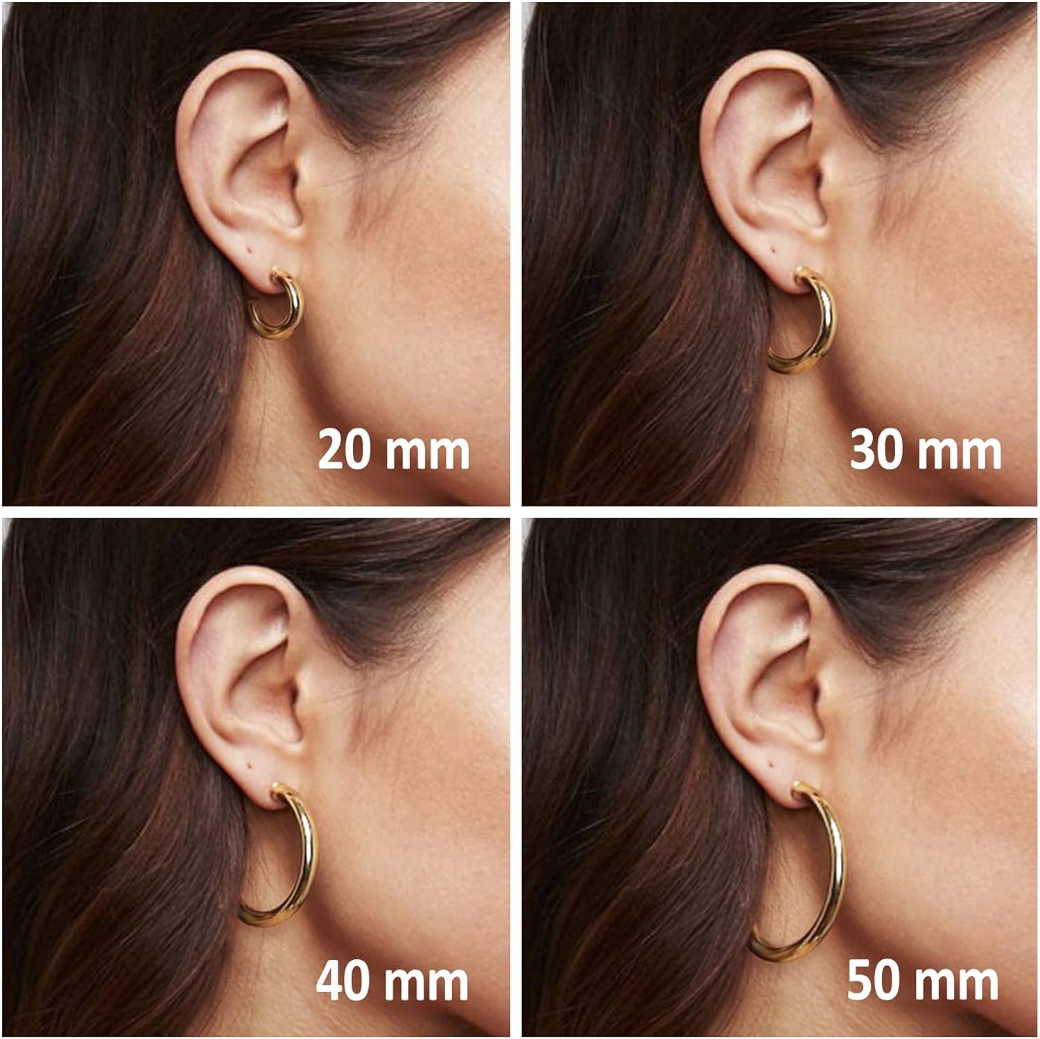 Chunky Gold Hoop Earrings for Women, Lightweight 14K Gold Plated | Gold Hoops, Gold Plated Earrings, Womens Earrings, 14K Gold Hoop Earrings