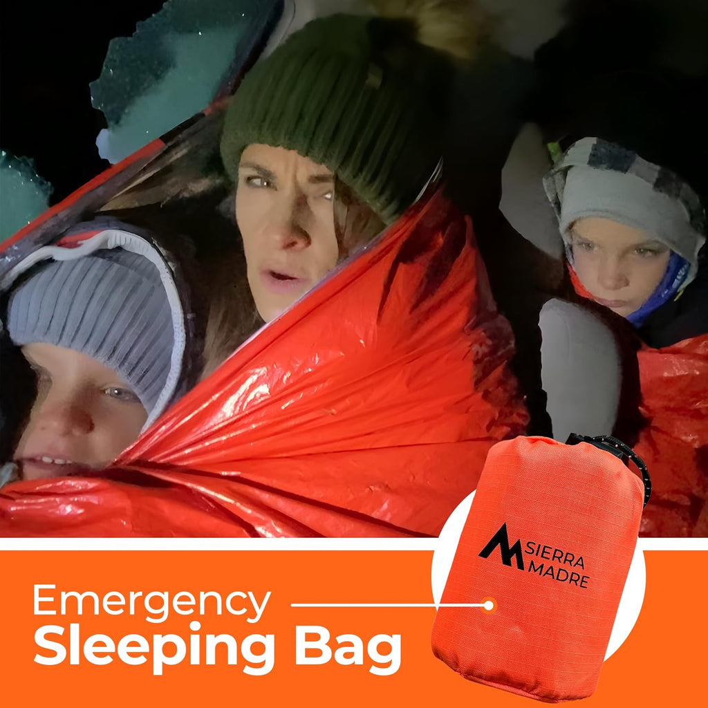 Emergency Sleeping Bag, Waterproof Thermal Bivy Sack | Retains 90% Body Heat • Reusable Design • Weighs 6 Oz • Waterproof & Windproof • for Hiking & Emergency Kits