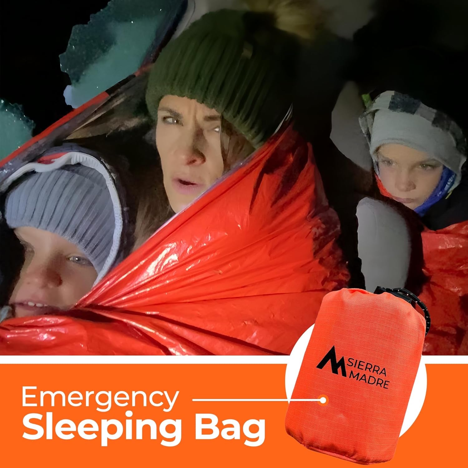 Emergency Sleeping Bag, Waterproof Thermal Bivy Sack | Retains 90% Body Heat • Reusable Design • Weighs 6 Oz • Waterproof & Windproof • for Hiking & Emergency Kits