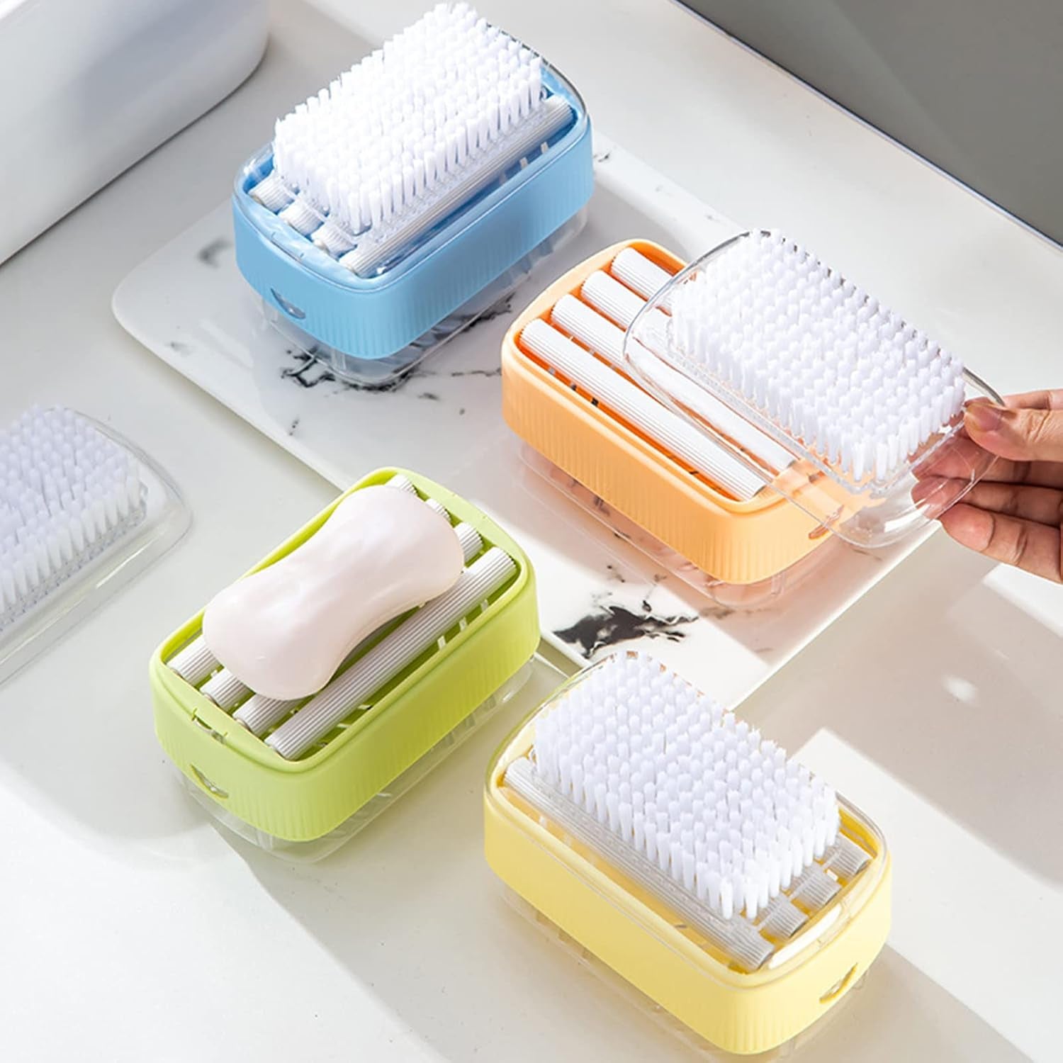 Multifunctional Foaming Soap Box for Soap Holder,Laundry Cleaning Brush | Portable Scrubbing Soap Dispenser Roller,Soap Cleaning Storage Foaming Box for Home Bathroom Kitchen