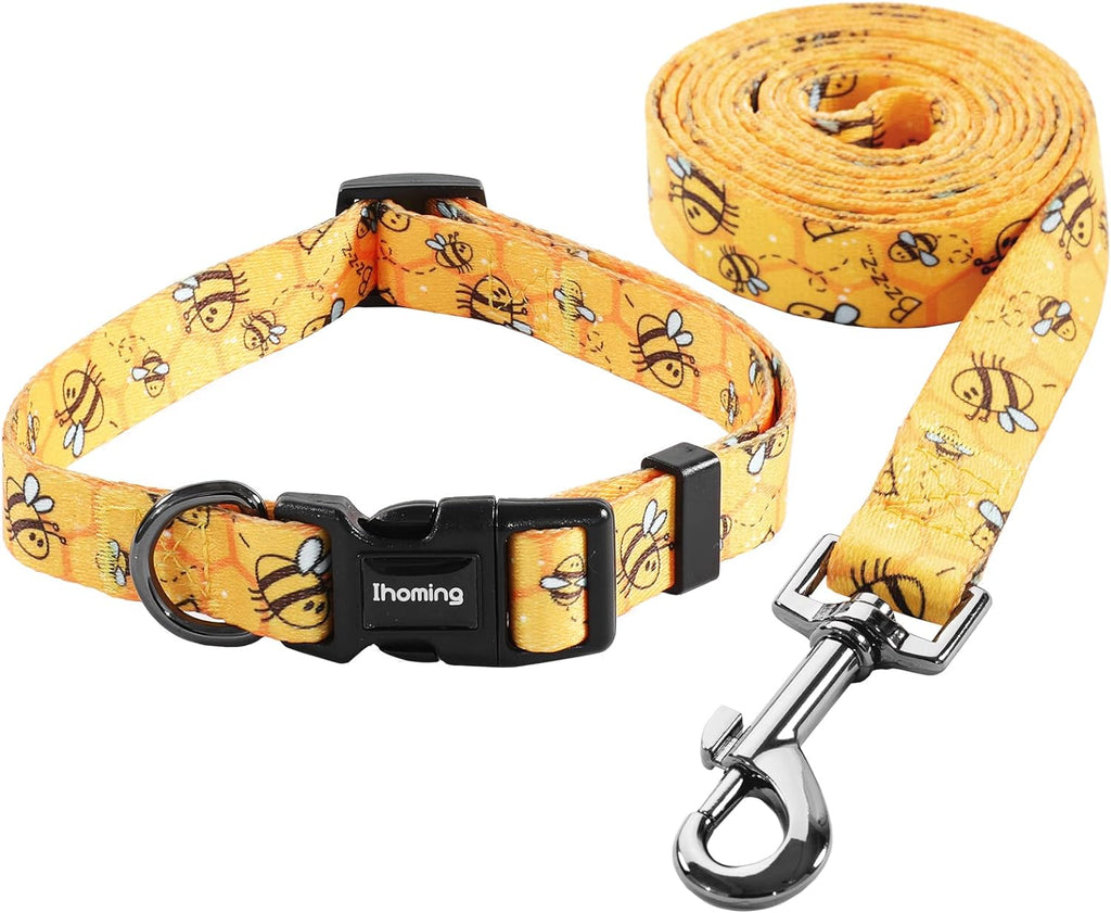 Dog Collar and Leash Set for Small Dogs & Cats, up to 20 Lbs | Soft Splicing Design, Adjustable Durable Pet Collar Leash for Everyday Walks, Training, and Outdoor Activities