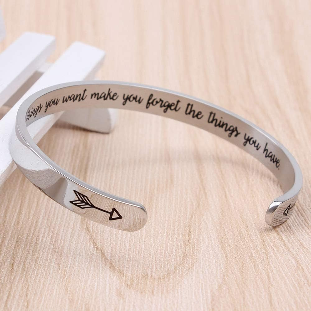 Inspirational Cuff Bracelet Bangle for Women Teen Girls - Birthday Jewelry Quotes - Friend Gift for Her Mom