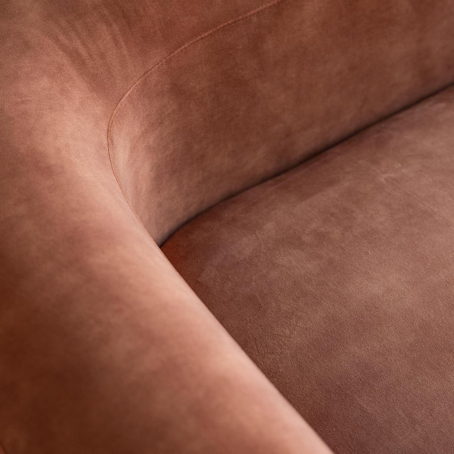 Luxury Modern Tight Curved Back Velvet Sofa, Minimalist Style Comfy Couch for Living Room Apartment, L-Shape Right Chaise, Tangerine