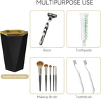 2 Piece Plastic Bathroom Accessories Set, Black Bathroom Sets Accessories | Soap Dispenser and Toothbrush Holder, Modern Bathroom Decor, Bathroom Sets Accessories