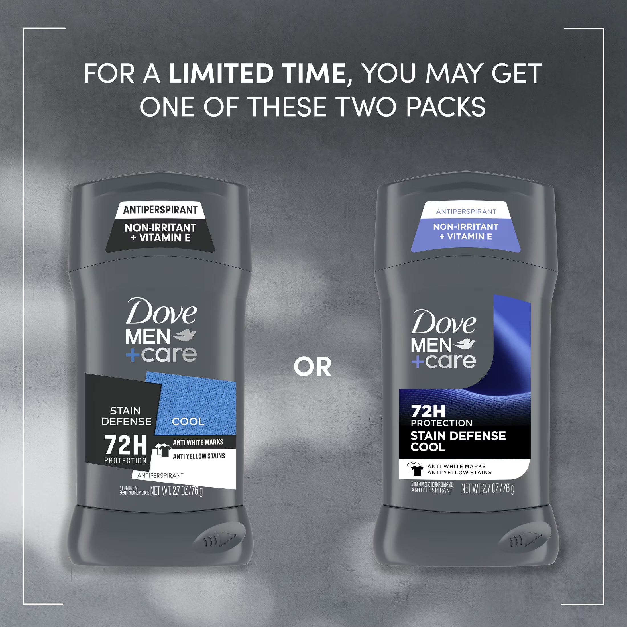 Stain Defense Long Lasting Men'S Antiperspirant Deodorant Stick, Cool, 2.7 Oz Twin Pack