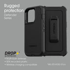 Otterbox Iphone 13 Pro (ONLY) Defender Series Case - Black, Rugged & Durable, with Port Protection, Includes Holster Clip Kickstand
