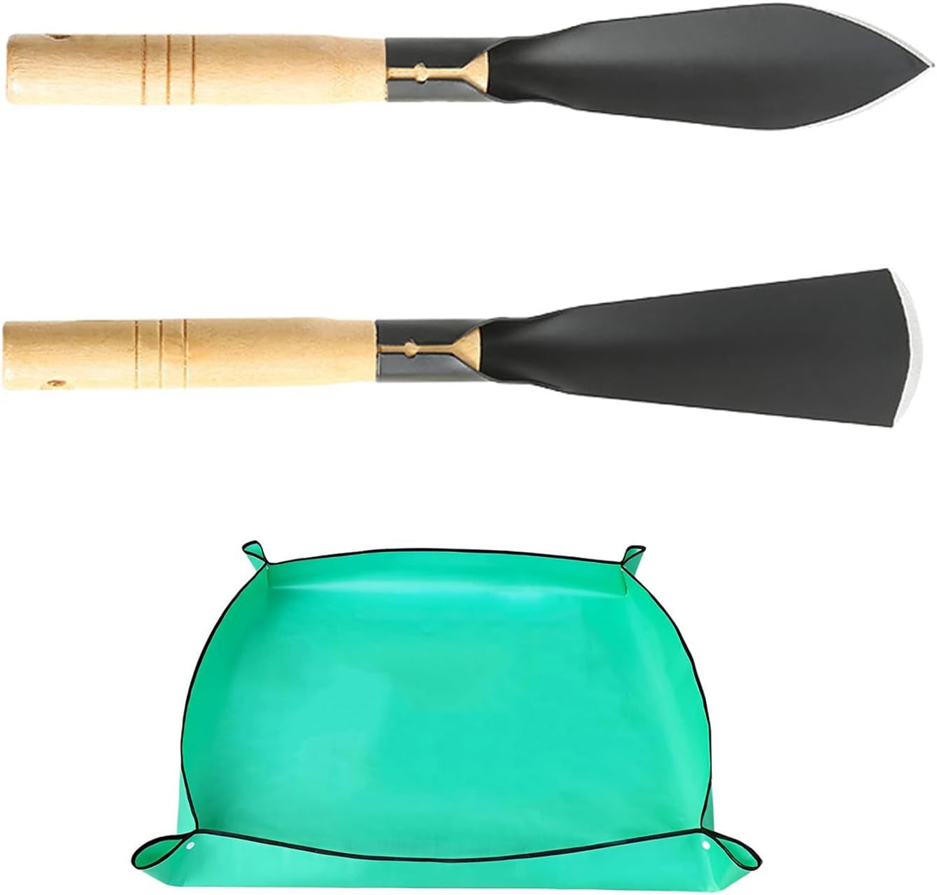 Garden Shovel Trowel Tool Set, 3 Pack Heavy Duty Gardening Tools Set Include Wide Garden Trowel, Hand Shovel with Repotting Mat, Small Shovels for Digging Planting Transplanting