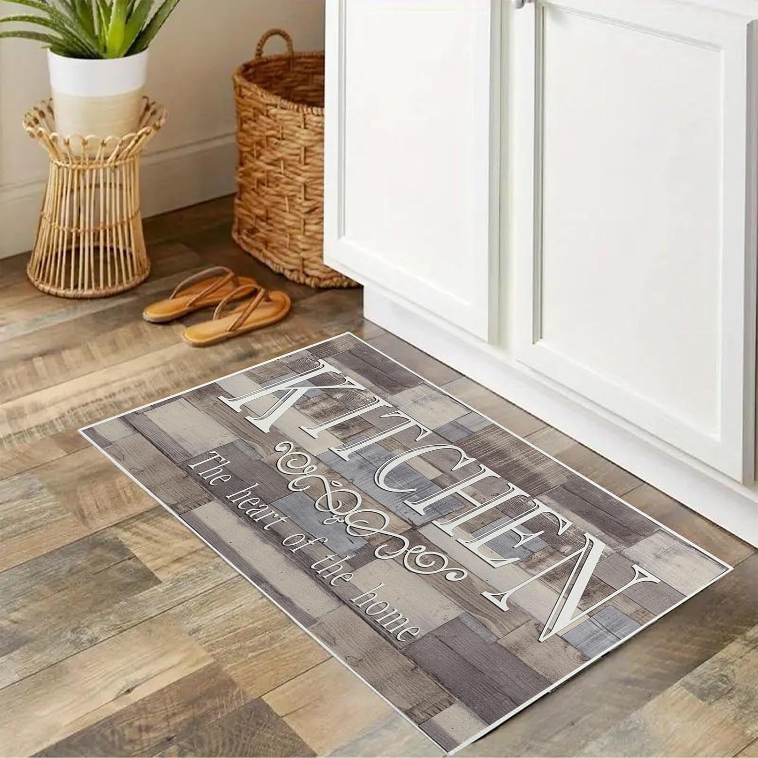 Farmhouse Kitchen Mat Sets 2 Piece,Anti-Fatigue Kitchen Mats for Floor Kitchen Rugs Non Slip Washable Kitchen Runner for Kitchen,Sink,Laundry 17"X47"+17"X30" (Kitchen)