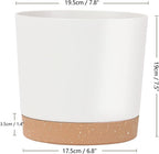 Indoor Plant Pots Planters 8 Inch Plastic Planter with Hole & Saucer Flower Pots Modern Decorative for Outdoor Garden Home (White X 3 Pack)