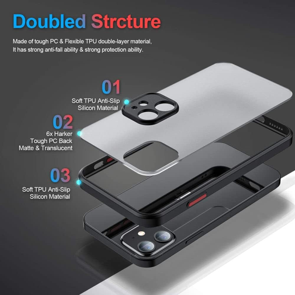 Shockproof Armor Matte Case for Iphone 13 12 11 Pro Max XR XS X 7 8 plus SE Mini Luxury Silicone Bumper Clear Hard PC Cover Capa,Red,For Iphone 6 6S