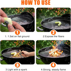 50 Pack Fire Plugs, Emergency Waterproof Fire Starter Plug | Odorless Cotton Quick Ignite Firestarter, Long Lasting Burn Fireplug for Camping, Fireplaces, Grills & Emergency Survival