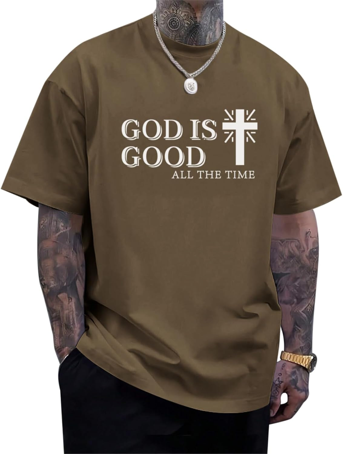 God Is Good Shirt Christian Jesus Cross T Shirts for Men Religious Faith Inspirational Vintage Oversized Graphic Tees