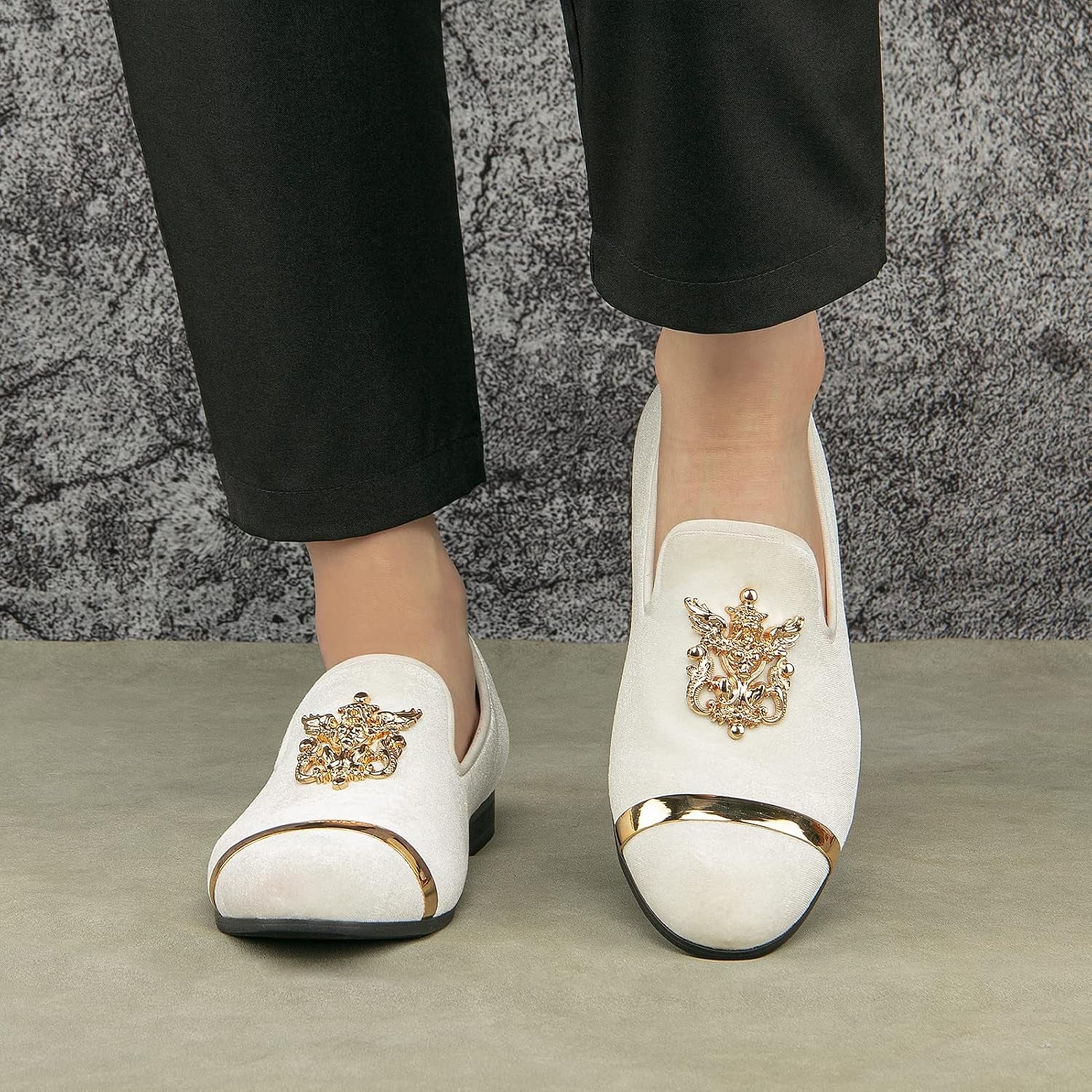 Men'S Fashion Classic Microfiber PU Leather Loafers and Weeding Dress Shoes for Men