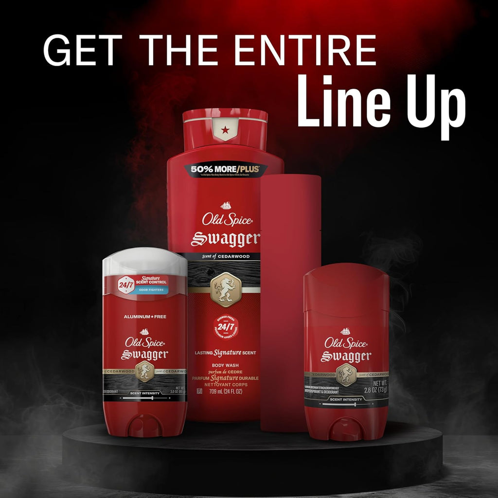 Sweat Defense Antiperspirant & Deodorant for Men, 24/7 Ultimate Sweat Protection, Long Lasting Scent, Soft Solid, Swagger with Cedarwood Scent, 2.6 Oz