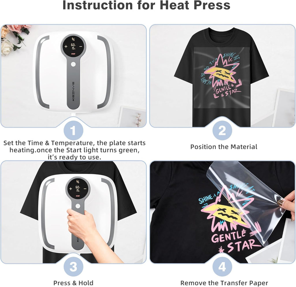 10"X10" Heat Press Machine, Fast Heating with Timer & Auto Shut-Off | DIY Iron-On Transfer Press for Clothes & Bags - Purple 2026 Update