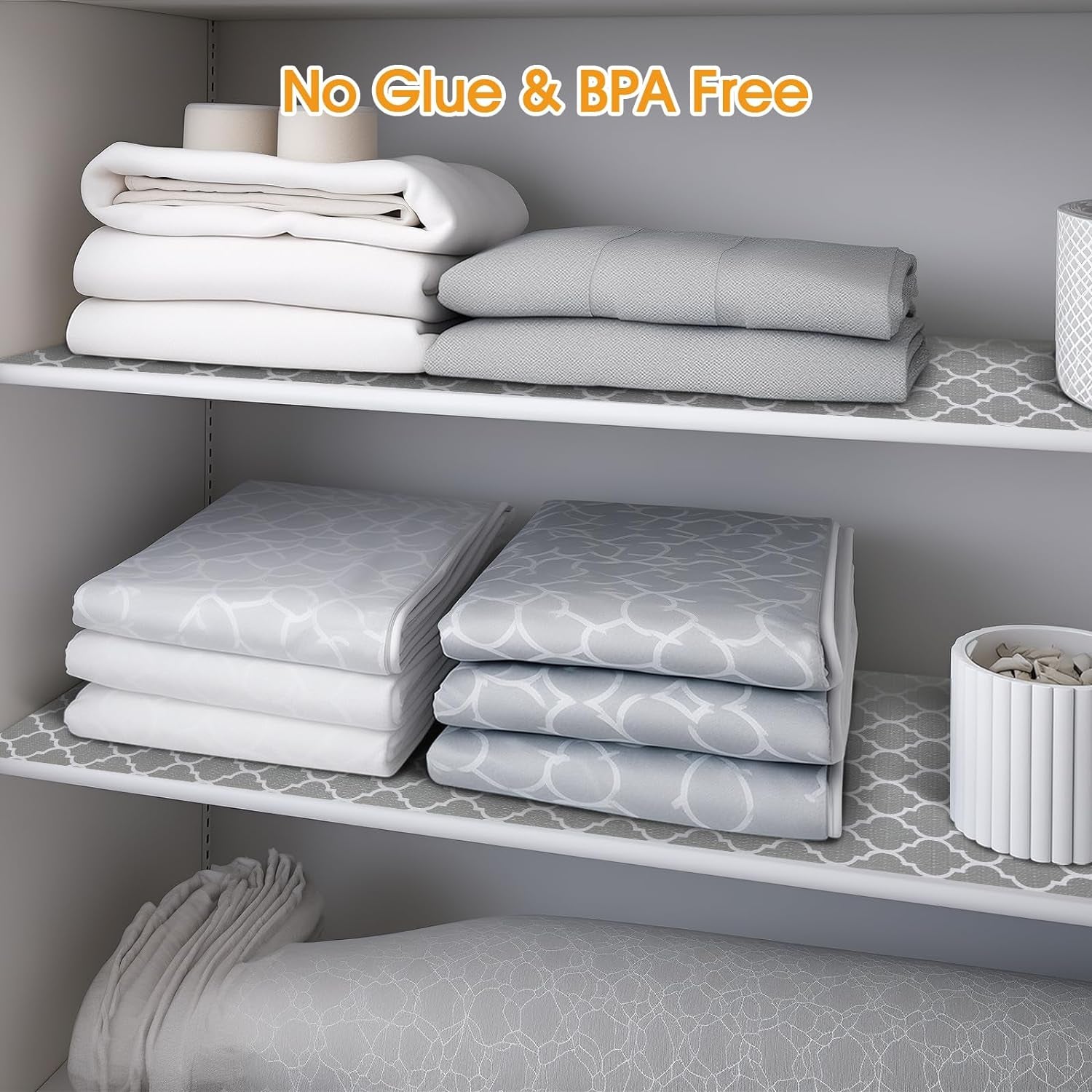 Shelf and Drawer Liner for Kitchen Cabinet Non-Adhesive Non Slip | Thickened Shelf Paper Waterproof Shelves Protector Pantry Liner Cover for Dresser Cupboard Bathroom Gray 23IN X 30FT