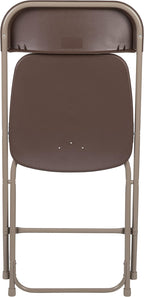 Hercules Series Plastic Folding Chair - Brown - 4 Pack 650LB Weight Capacity Comfortable Event Chair-Lightweight Folding Chair