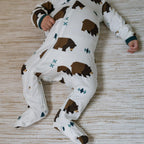 – Zipper Organic Sleeper Footed Onesies Sleeper Baby Pajamas with Inseam Zipper