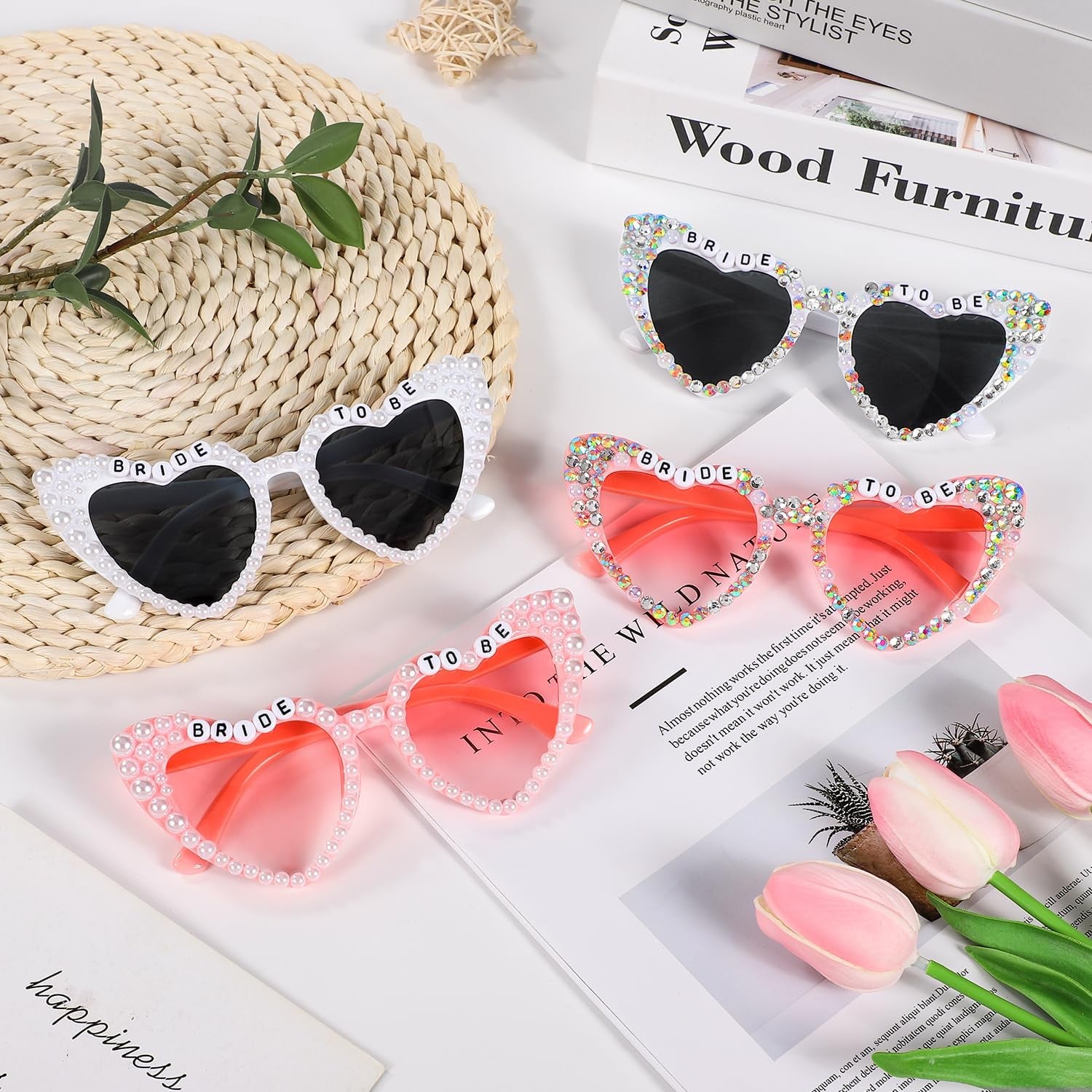 Heart Sunglasses, Bride to Be Gifts Bachelorette Party Bride Sunglasses, Cute Glasses for Women Bachelorette Party