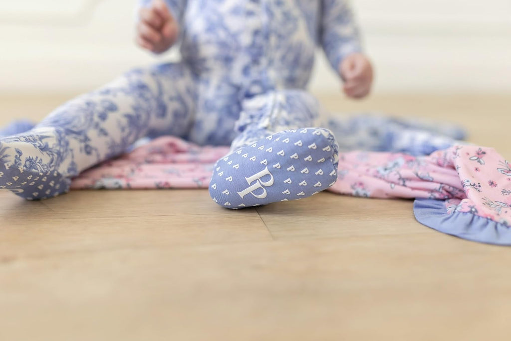 Posh Peanut Footie Pajamas for Baby Girls – Sleepers in Ultra-Soft Viscose from Bamboo with 2-Way Zipper & Ruffle Trim
