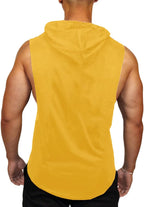 Men'S Workout Hooded Tank Tops Sports Training Sleeveless Gym Hoodies Bodybuilding Cut off Muscle Shirts