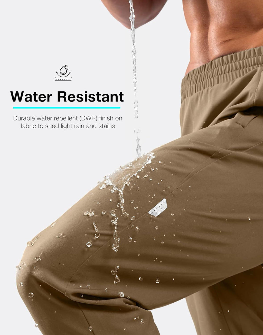 Men'S Joggers with Zipper Pockets Lightweight Athletic Workout Pants Quick Dry Sweatpants for Men Running Hiking