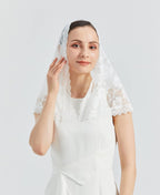 Lace Mantilla Veil Soft and Comfortable 7 Colors Spanish Style Rose Lace Veil Head Covering D Shape