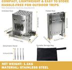 Survival Stove for Camping Cooking, Portable Wood Burning Stove, Stable Stainless Steel Foldable Camp Stove, Emergency Outdoor Cooking Stove No Gas Required, Compact Bushcraft Stove