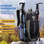 40L Hiking Backpack, Lightweight Camping Daypack with Rain Cover | Water-Resistant Rip-Stop Nylon, Multi-Pockets, Survival Whistle. Ideal for Men, Women, Travel, Trekking