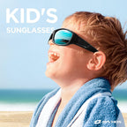 Kids Sunglasses Polarized UV Protection Flexible Rubber Glasses Shades with Strap for Boys Girls RBK037
