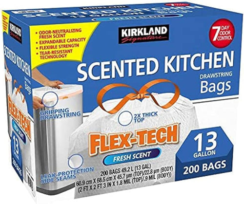 13-Gallon Scented Kitchen Trash Bags, 200-Count (200-Pack)