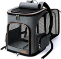 Pet Carrier Backpack Expandable Cat Backpack Carrier for Small Dogs Large Cats Puppies, Dog Backpack Carrier for Hiking Travel Outdoor Hold Pets up to 20 25 Lbs, Grey