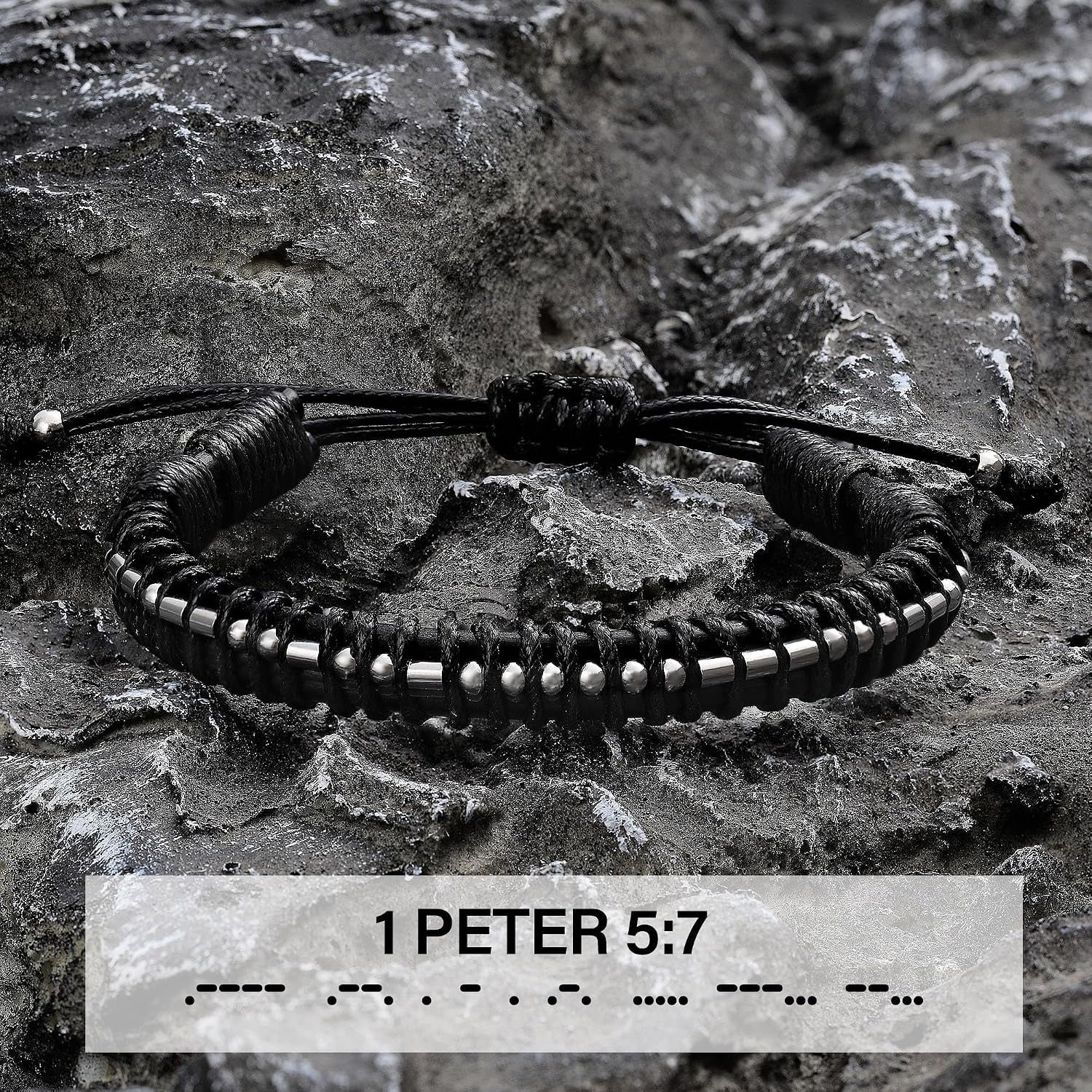Fathers Day Gift, Gifts for Men Morse Code Bracelets for Men 2026 Graduation Gifts Mens Bracelet for Him Boyfriend Husband Leather Bracelet Motivational Birthday Jewelry Stocking Stuffers