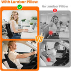 Lumbar Support Pillow, Memory Foam for Office Chair, Black | Ergonomic High-Density Memory Foam, Adjustable Straps, Washable Mesh Cover, Lower Back Support for Office, Gaming & Car Seat