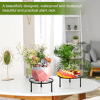 2 Pack 7.8" Metal Plant Stand Indoor , Black Plant Stands Outdoor, Rustproof round Heavy Duty Flower Pot Stand, Potted Plant Holder for Garden Home