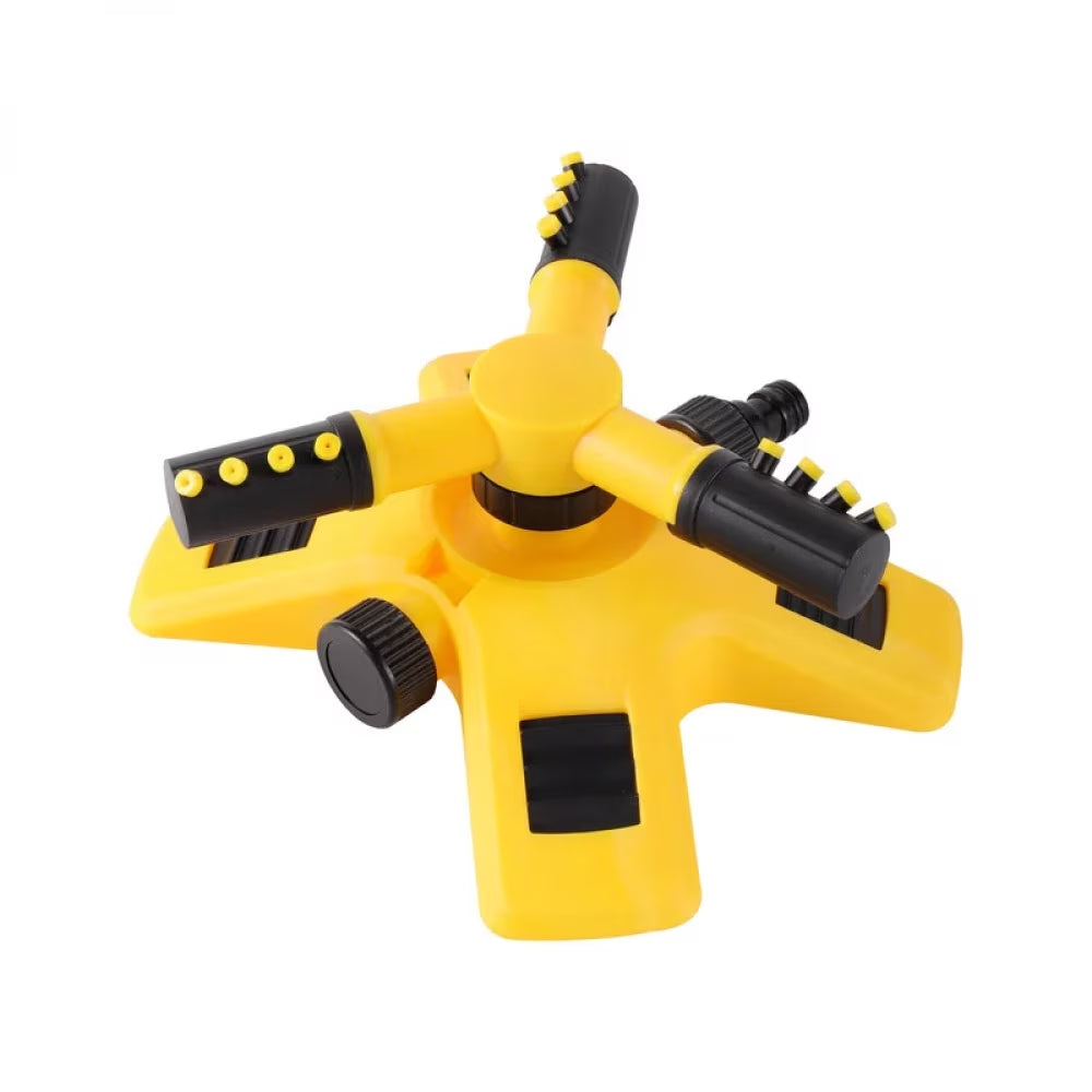 Garden Sprinkler Outdoor 360 Degrees Automatic Rotating Lawn Sprinklers Three-Prong Sprinkler Tandem Watering Device Garden Tool