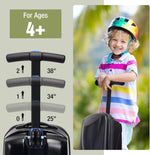 20" Scooter Suitcase for Kids, 2-In-1 Ride on Luggage with Wheels for Boys & Girls Ages 4-15, Foldable Hardshell Carry on Lightweight Travel Suitcase for Airplane