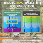 2025 Collapsible Stool Chair, Max 660Lb Upgraded Folding Stool, Lightweight, Sturdy, Adjustable, Portable, Foldable Seat Stools for Outdoor Camping Fishing Hiking BBQ