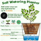 6.7 Inch Self Watering Pots for Indoor Plants, 4 Packs African Violet Pots with Indicator, Black Wick Pot with Drainage Holes, Self Watering Planters for Orchid, Devil'S Ivy, White