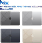 Compatible with 2024 2023 2022 Macbook Air 13 Inch Case M3 A3113 M2 A2681, Hardshell Case & Keyboardcover & Screenfilm & Type-C Adapter for Mac Air 13.6, Crystal Clear, AT13-KK-CYCL+2TC
