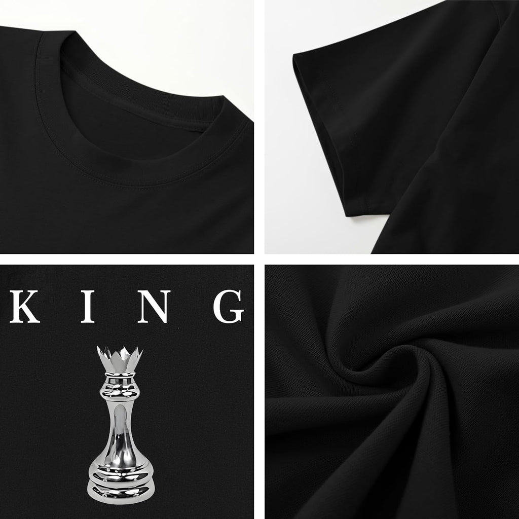 Men'S King Chess Shirt Graphic Tees Designer Printed T Shirts for Men Urban Letter T-Shirt Streetwear