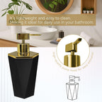 2 Piece Plastic Bathroom Accessories Set, Black Bathroom Sets Accessories | Soap Dispenser and Toothbrush Holder, Modern Bathroom Decor, Bathroom Sets Accessories