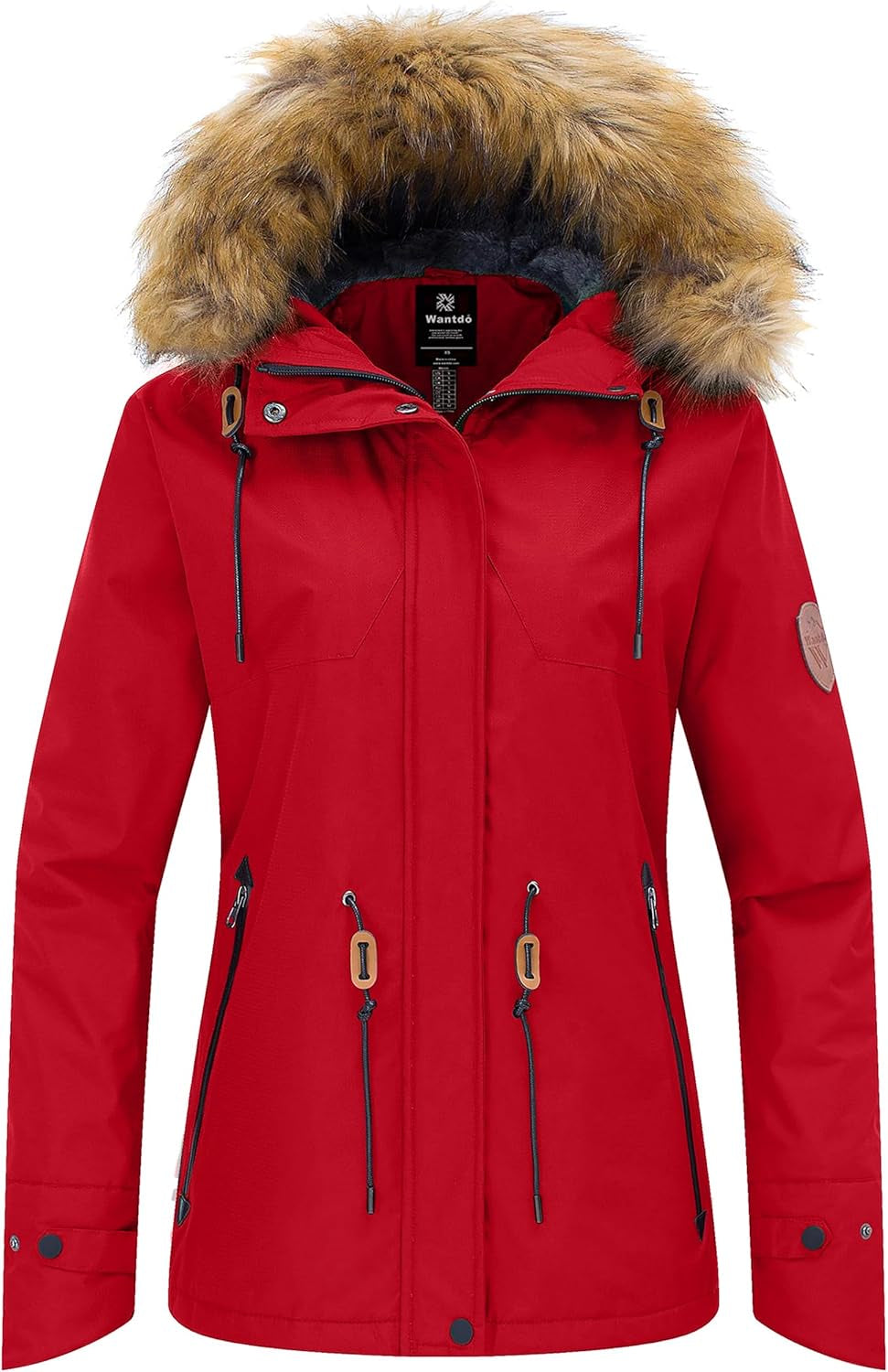 Women'S Waterproof Ski Jacket Fleece Lined Snow Jackets Winter Coat | 10,000Mm Waterproof Snowboard Jacket, Breathable 5000G, 4 Pockets, Windproof Hooded Insulated for Skiing, Hiking, Commute