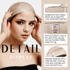 Wide Wig Grip Band for Lace Front Wigs, Velvet Wig Grip Band with Adjustable Hook & Loop Fastener, Nude, 1 Pieces