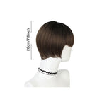 Human Hair Wig Wig Women'S Fashion Gradient Color Oblique Bangs Wig Simulation Natural Lifelike Short Straight Hair High Temperature Synthetic Wig Wig with Bangs Synthetic Wigs