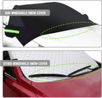 Extra Large Windshield Snow Ice Cover with Side Mirror Covers, Protects Windshield and Wipers from Weatherproof, Rain, Sun, Frost, Vehicles, Cars Trucks Vans and Suvs (94.5" X 65")