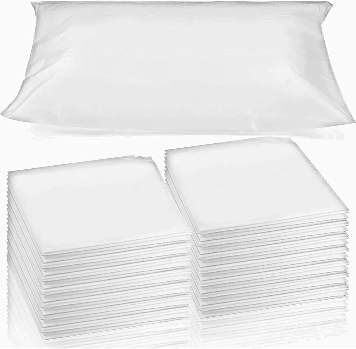 Disposable Pillow Cases, 20 Count, White, 32 X 20 Inches, Non Woven Fabric