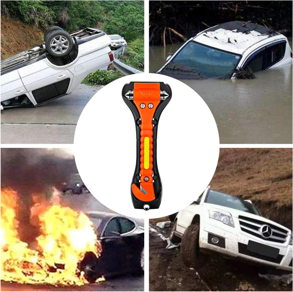 10 Pack Safety Hammer, Emergency Escape Tool with Car Window Breaker and Seat Belt Cutter, Life Saving Survival Kit