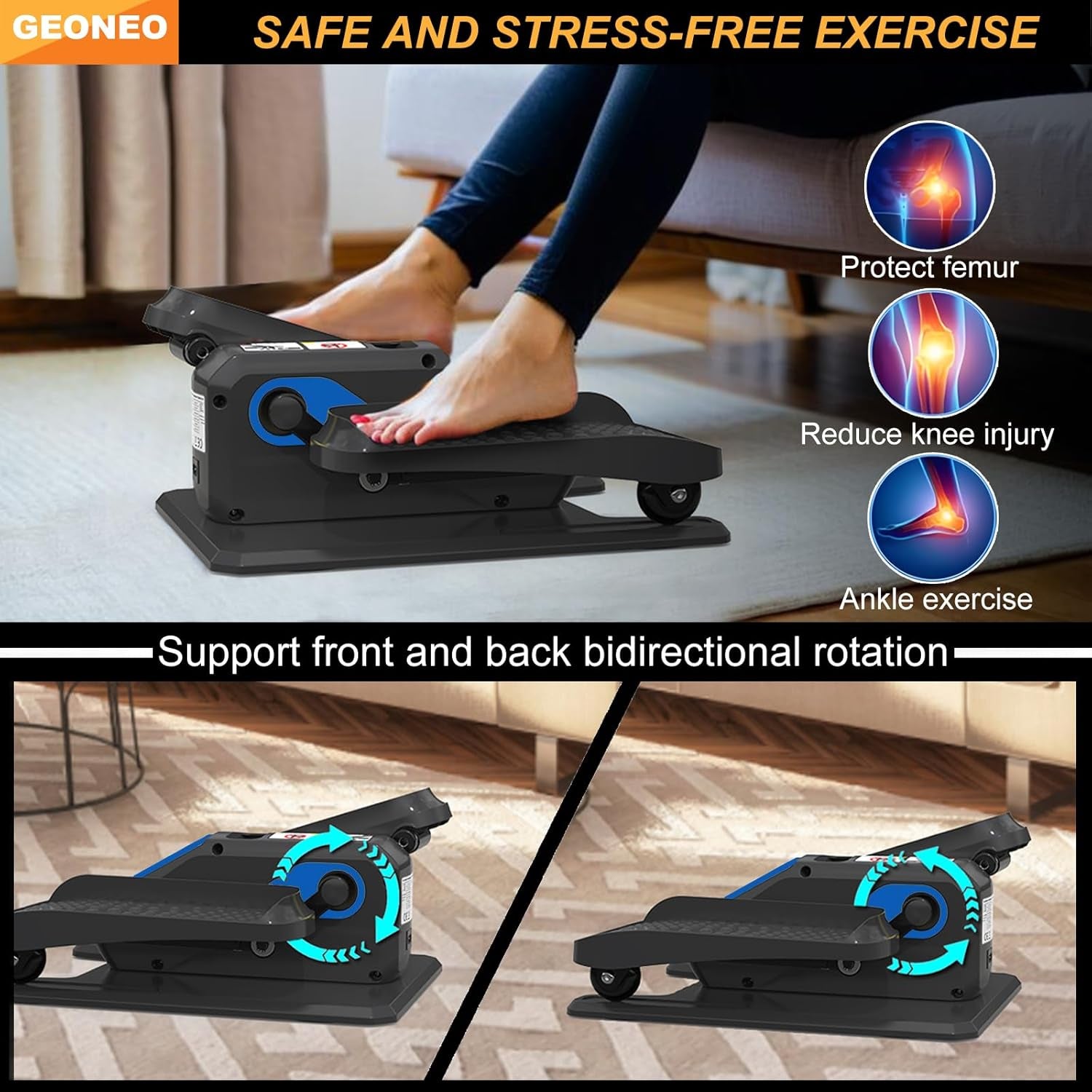 Under Desk Elliptical Machine, Electric Ellipse Leg Exerciser for Senior, Quiet and Compact Electric Seated Pedal Exerciser for Home with Display Monitor, Remote Control and 12 Adjustable Speeds