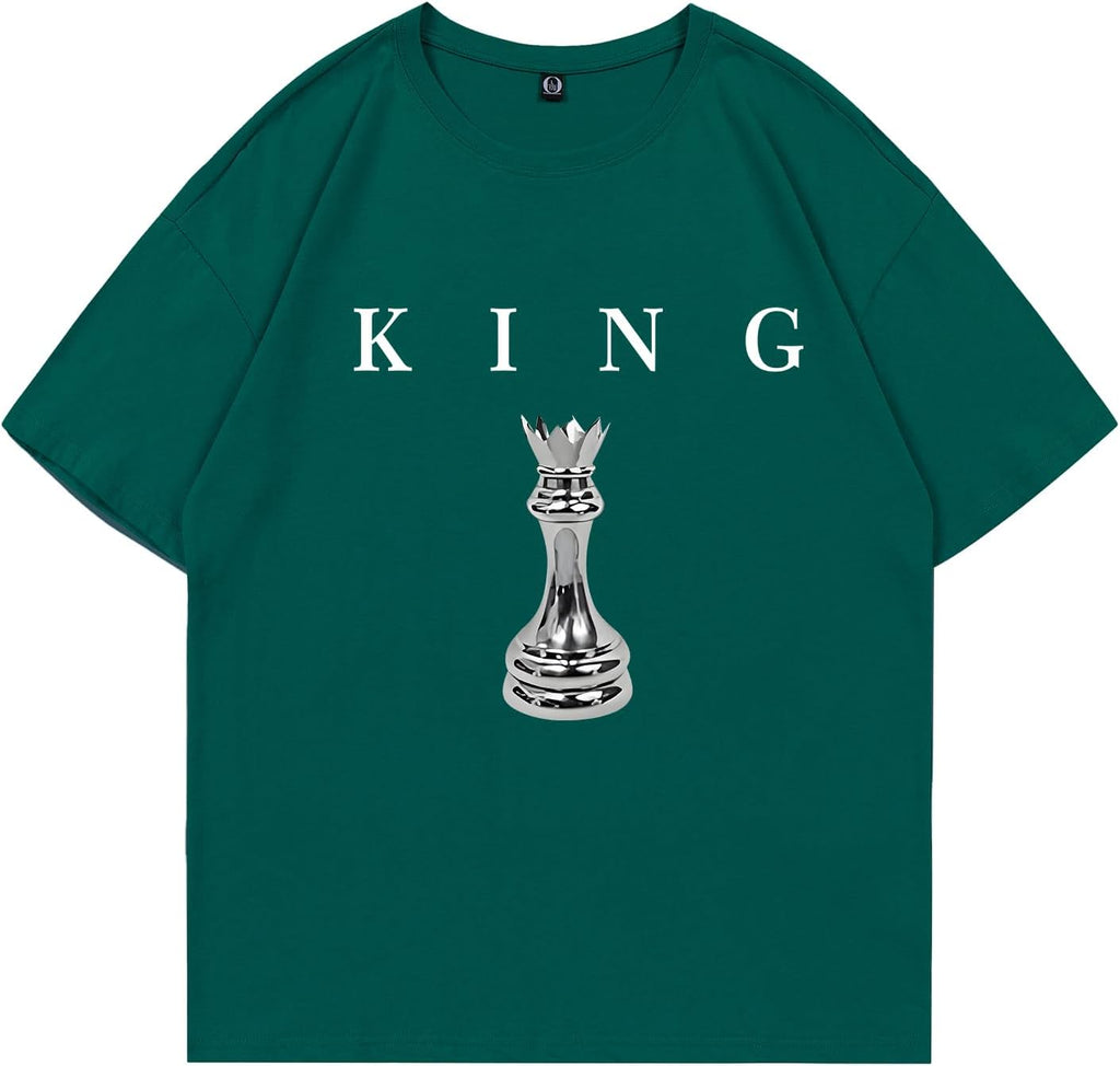 Men'S King Chess Shirt Graphic Tees Designer Printed T Shirts for Men Urban Letter T-Shirt Streetwear